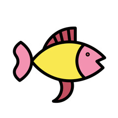 Diet Fish Food Filled Outline Icon