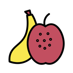 Diet Food Fruits Filled Outline Icon