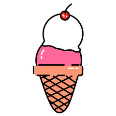 Cute Ice Cream Doodle Set