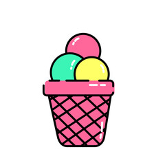 Cute Ice Cream Doodle Set