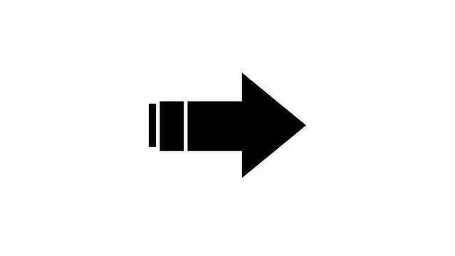 Animated 2d Road arrows sign symbol icon animation video footage. 4K transperancy Background.