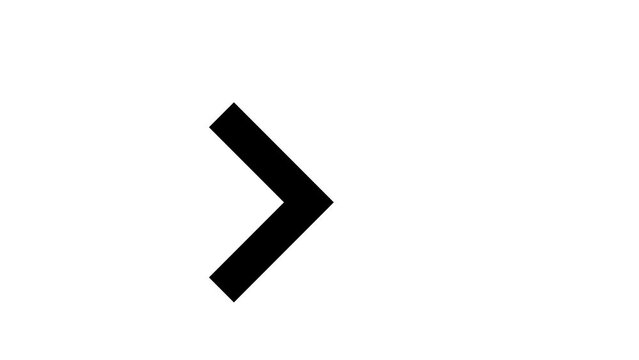 Animated 2d Road arrows sign symbol icon animation video footage. 4K transperancy Background.