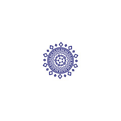 set of mandalas in purple color design