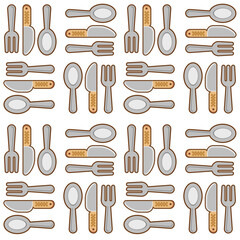 spoon, knife, and fork seamless pattern
