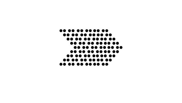Animated 2d Road arrows sign symbol icon animation video footage. 4K transperancy Background.