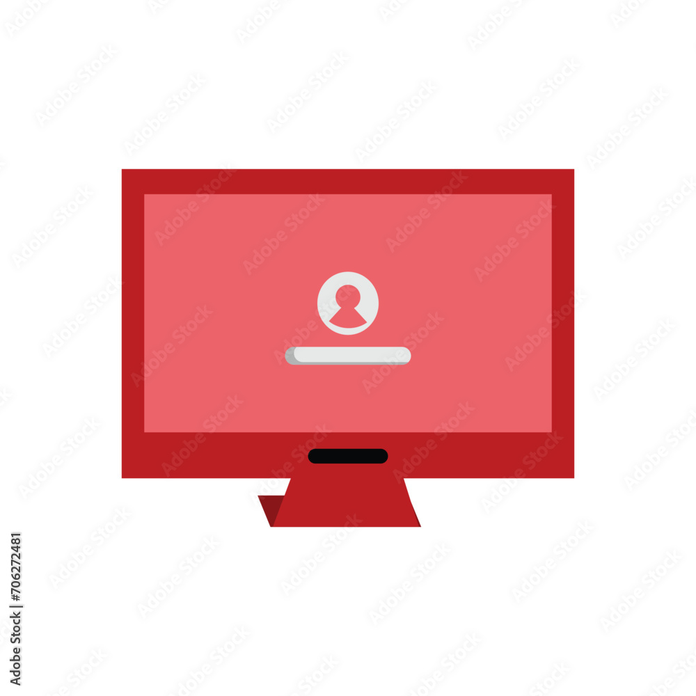 Aufkleber computer business concept icon in flat style. computer monitor vector illustration on white isolated