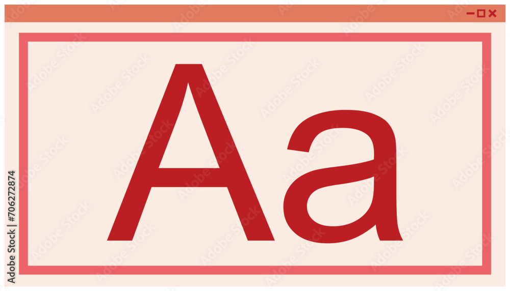 Fototapete aa uppercase letters in square frame. letter icon, text icon symbol. trend design element. element d