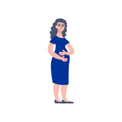 family pregnant mother pose element vector illustration