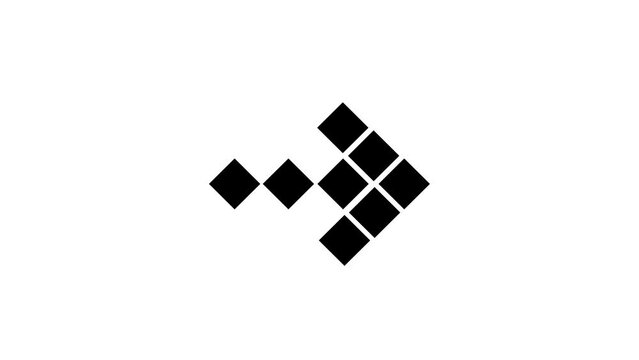 Animated 2d Road arrows sign symbol icon animation video footage. 4K transperancy Background.