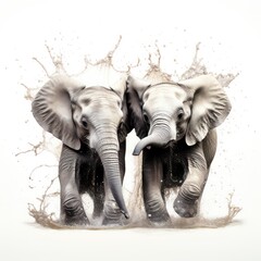 Two elephants and water