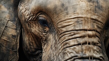 Close up of an elephant's face
