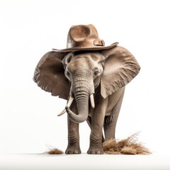An elephant wearing a hat
