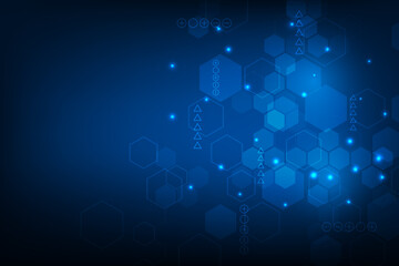 Vector futuristic communication concept.Technology hexagon abstract background.