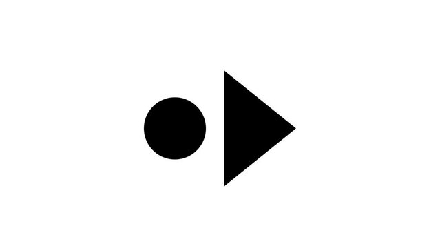 Animated 2d Road arrows sign symbol icon animation video footage. 4K transperancy Background.