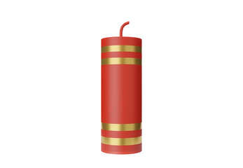 3D illustration a fire cracker for Chinese New Year isolated on white background.