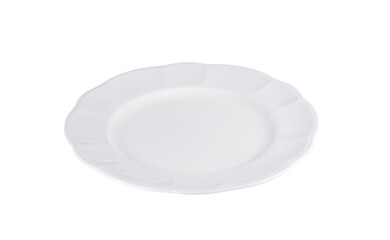 Empty white plate  on transparent png