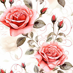 Watercolor Dreams: Luxurious Red Romance