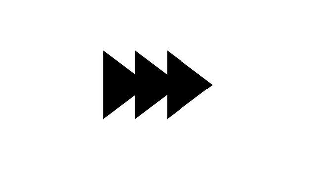 Animated 2d Road arrows sign symbol icon animation video footage. 4K transperancy Background.