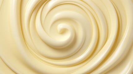 Close-up of Melted white chocolate background. smooth swirl.