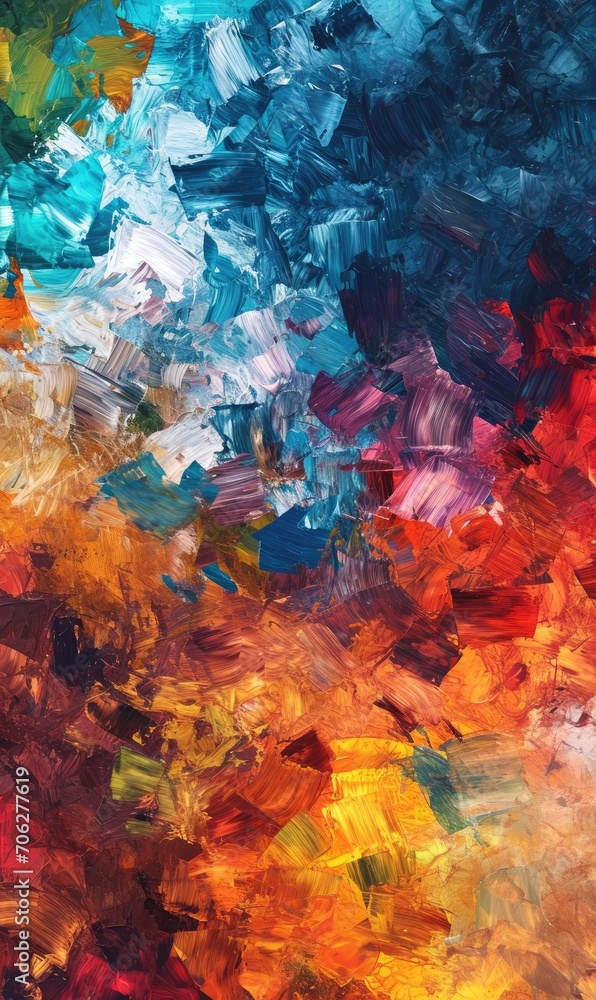 Wall mural abstract art with different patterns in oil canvas, compositions, design, created with ai