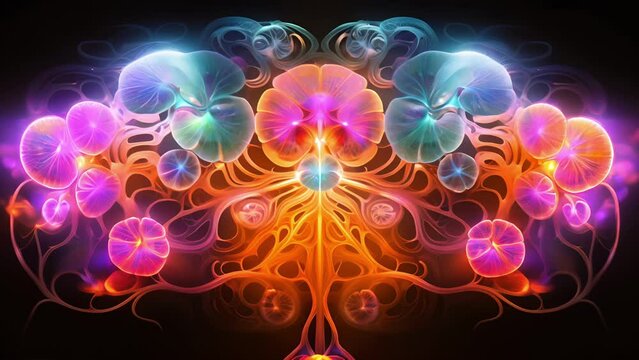 An artistic depiction of an embryos brain, with vibrant colors and abstract shapes symbolizing the blossoming potential of the mind in its formative stages.