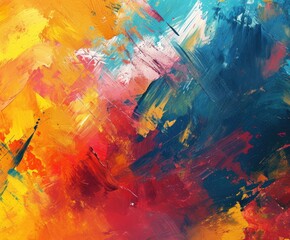 Abstract art with different patterns in oil canvas, compositions, design, created with AI