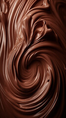 滑らかチョコレートクリーム(溶けてるチョコのシズル写真、とろけてる) Smooth chocolate cream. A picture of melted chocolate. Generative AI 