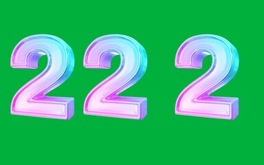 Text art of number 222 with best font of text, Number illustration with green background