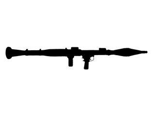 Naklejka premium Rocket Launcher silhouette vector art white background