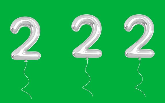 Text art of number 222 with best font of text, Number illustration with green background