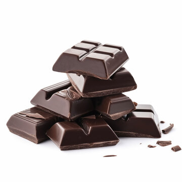 チョコレート(ミルクチョコレートのシズル写真) Plate chocolate, block chocolate.A picture of milk chocolate.Generative AI 
