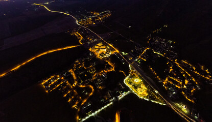Gelendzhik, Russia. View of the night city. Summer. Aerial view