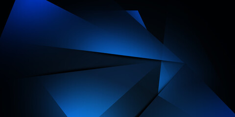 Blue abstract futuristic geometric poly technology background. Science and technology