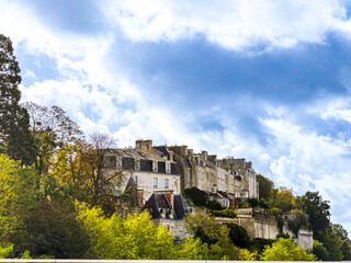 Street view of old village Poitiers in France