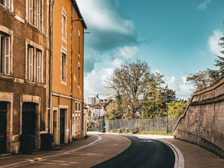 Street view of old village Poitiers in France