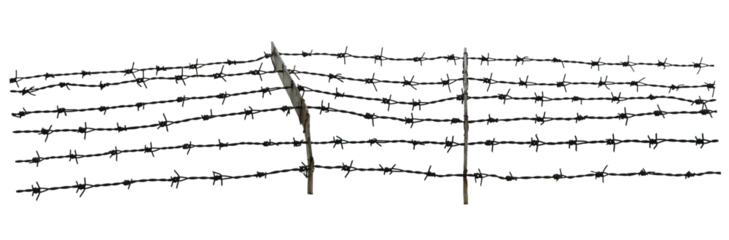 Barbed wire on transparent png
