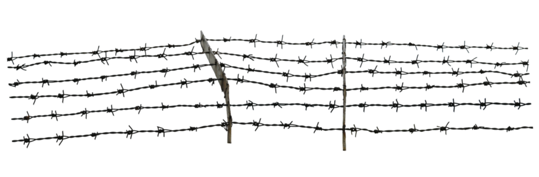 Barbed wire on transparent png