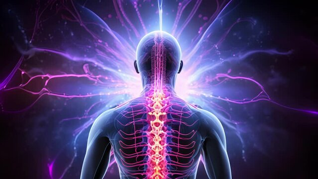 A contemporary exhibit featuring the process of neurulation, with a focus on the spinal cords development as a vital lifeline.