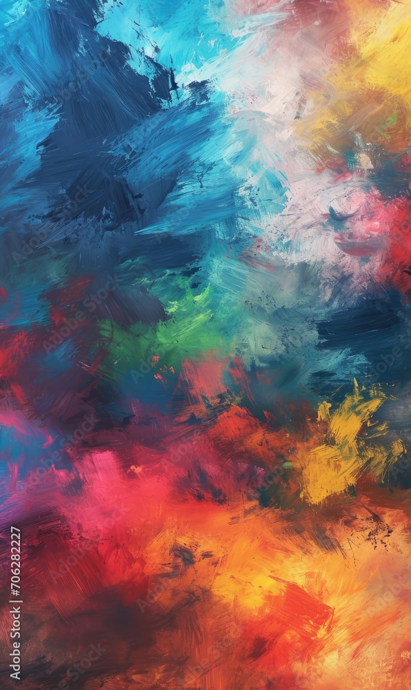 Wall mural abstract art with different patterns in oil canvas, compositions, design, created with ai