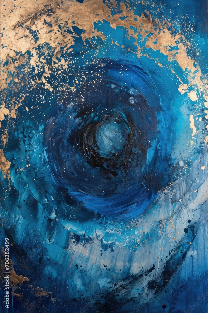 Sticker abstract art with different patterns in oil canvas, compositions, design, created with ai