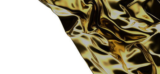Radiant Sophistication: Abstract 3D Gold Cloth Illustration for Refined Visuals