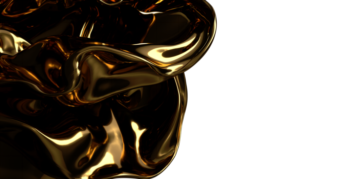Radiant Sophistication: Abstract 3D Gold Cloth Illustration for Refined Visuals