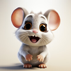 Cartoon einer Maus Ratte isoliert auf weißem Hintergrund (Durch AI generiert)