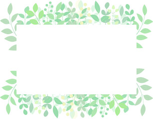 緑色の植物が生えるベクターフレーム素材