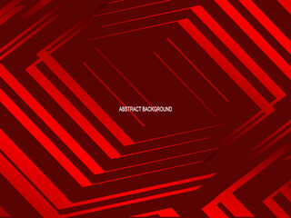 Red with a shiny modern geometric pattern. Red steel floor background.