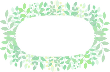 緑色の植物が生えるベクターの丸いフレーム素材