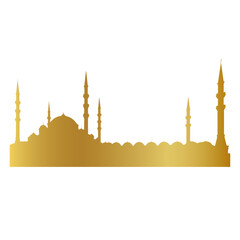 golden mosque vector, gold mosque icon