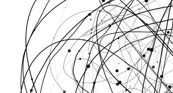 Futuristic geometric double data flow background with connecting dots and lines. Abstract digital
