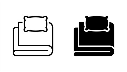 Bed linen set with duvet and pillows vector illustration on white background - obrazy, fototapety, plakaty