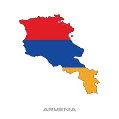 Vector illustration of the flag of Armenia with black contours on a white background